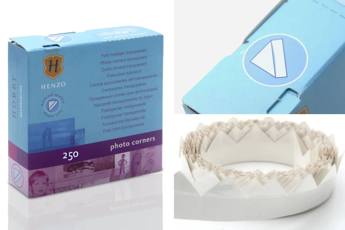 narożniki do wklejania zdjęć w albumie